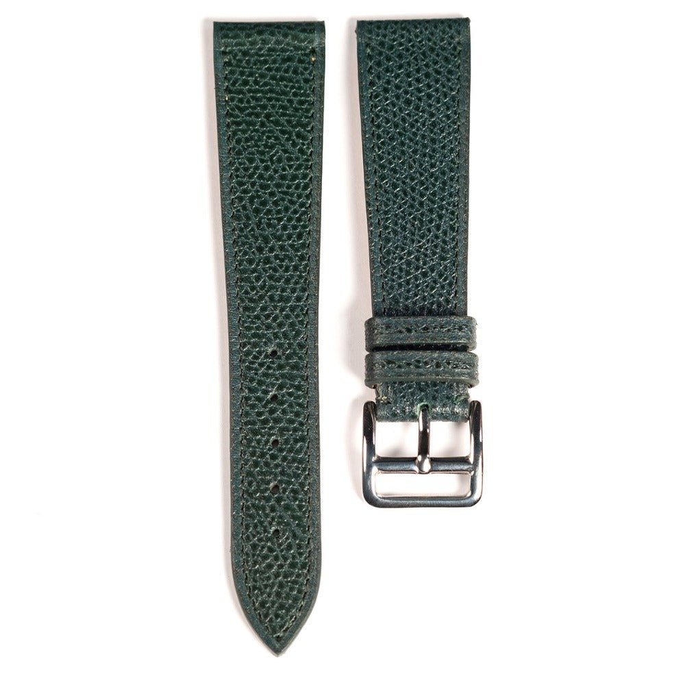Bracelet de montre veau grainé vert - Atelier romane