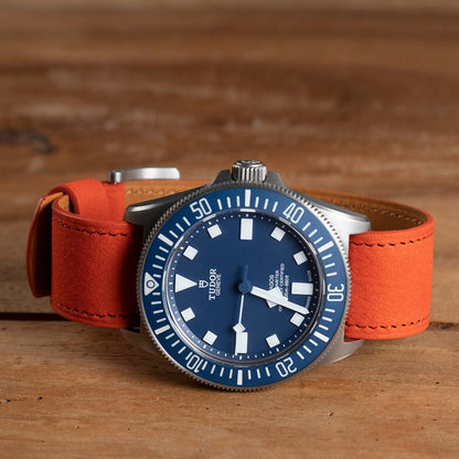 Watch Strap MN Nubuck orange - Atelier romane