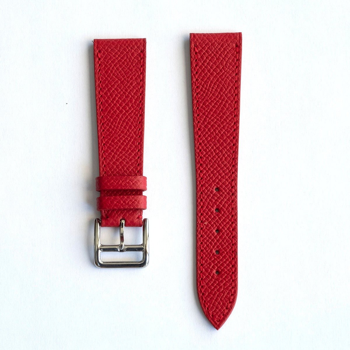 Bracelet de montre veau grainé rouge - Atelier romane