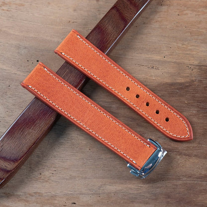 Watch Strap Tuscany brick compatible omega folding clasp - Atelier romane