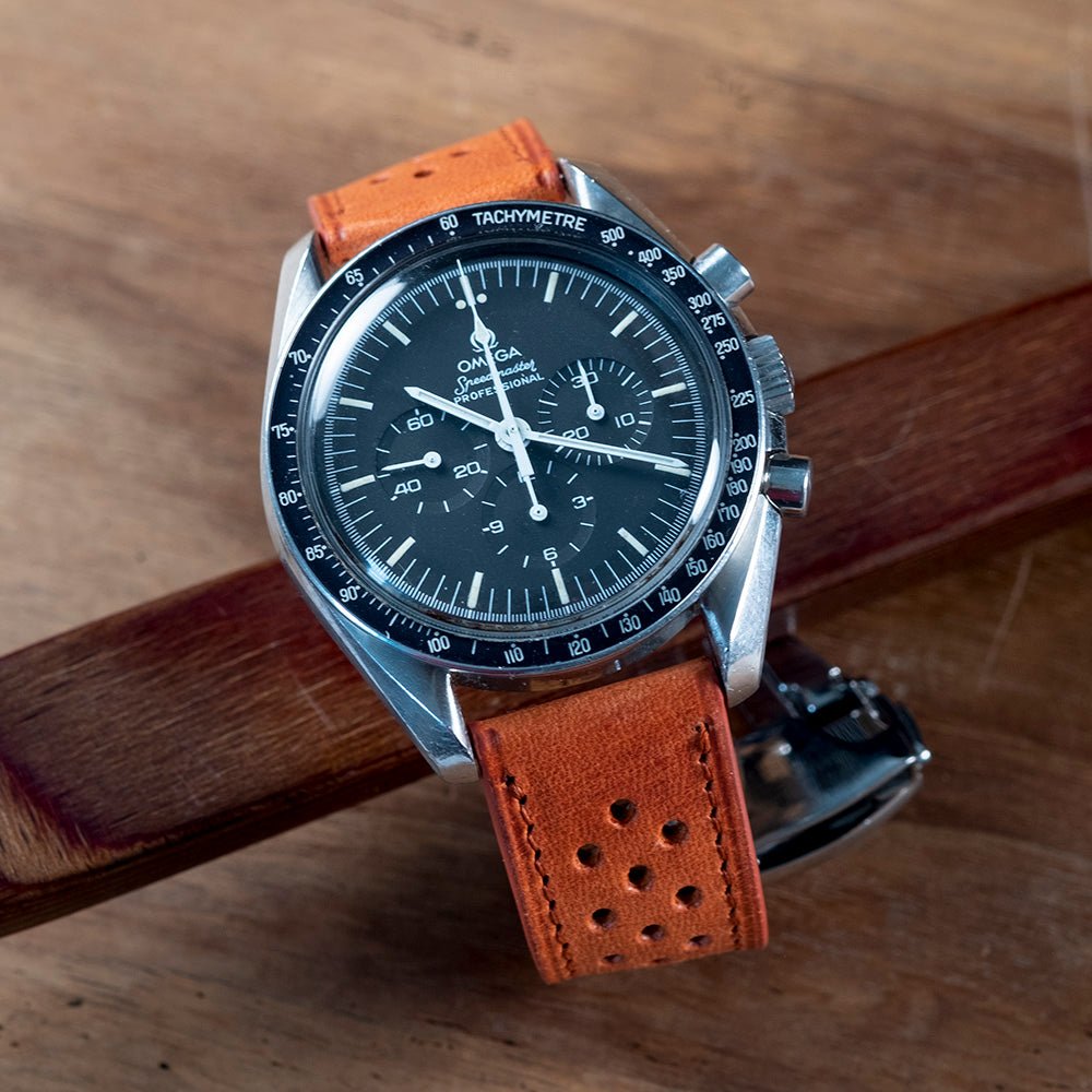 Watch Strap rallye Tuscany brique racing compatible omega folding clasp - Atelier romane