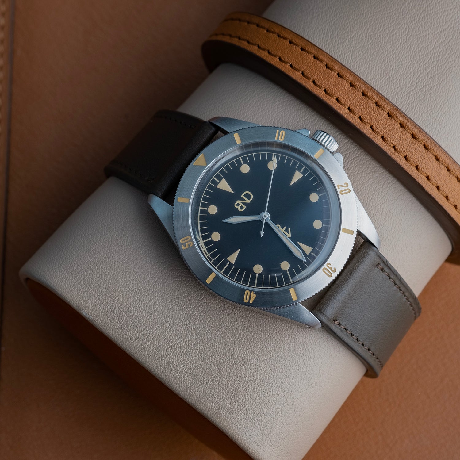 Bracelet de montre veau olive - Atelier romane