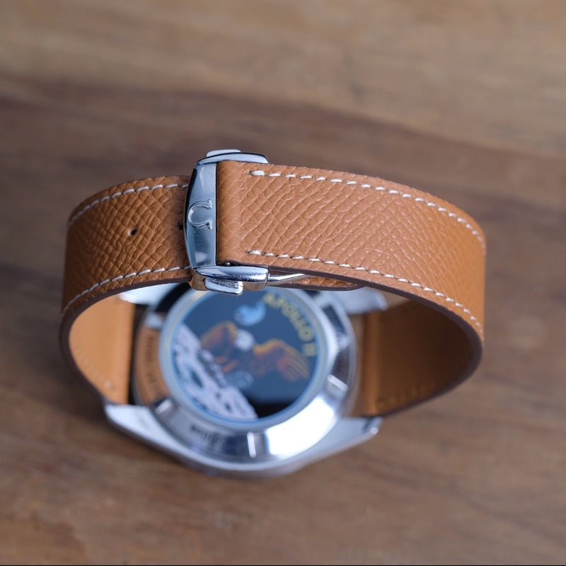 Watch Strap Calf grained whisky omega folding clasp compatible - Atelier romane
