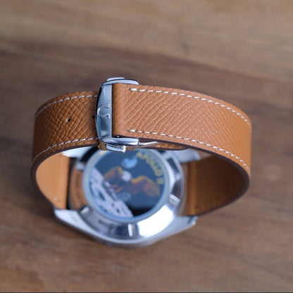 Watch Strap Calf grained whisky omega folding clasp compatible - Atelier romane