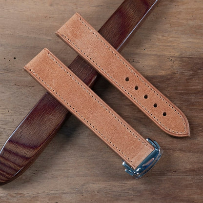 Watch Strap Tuscany camel compatible omega folding clasp - Atelier romane