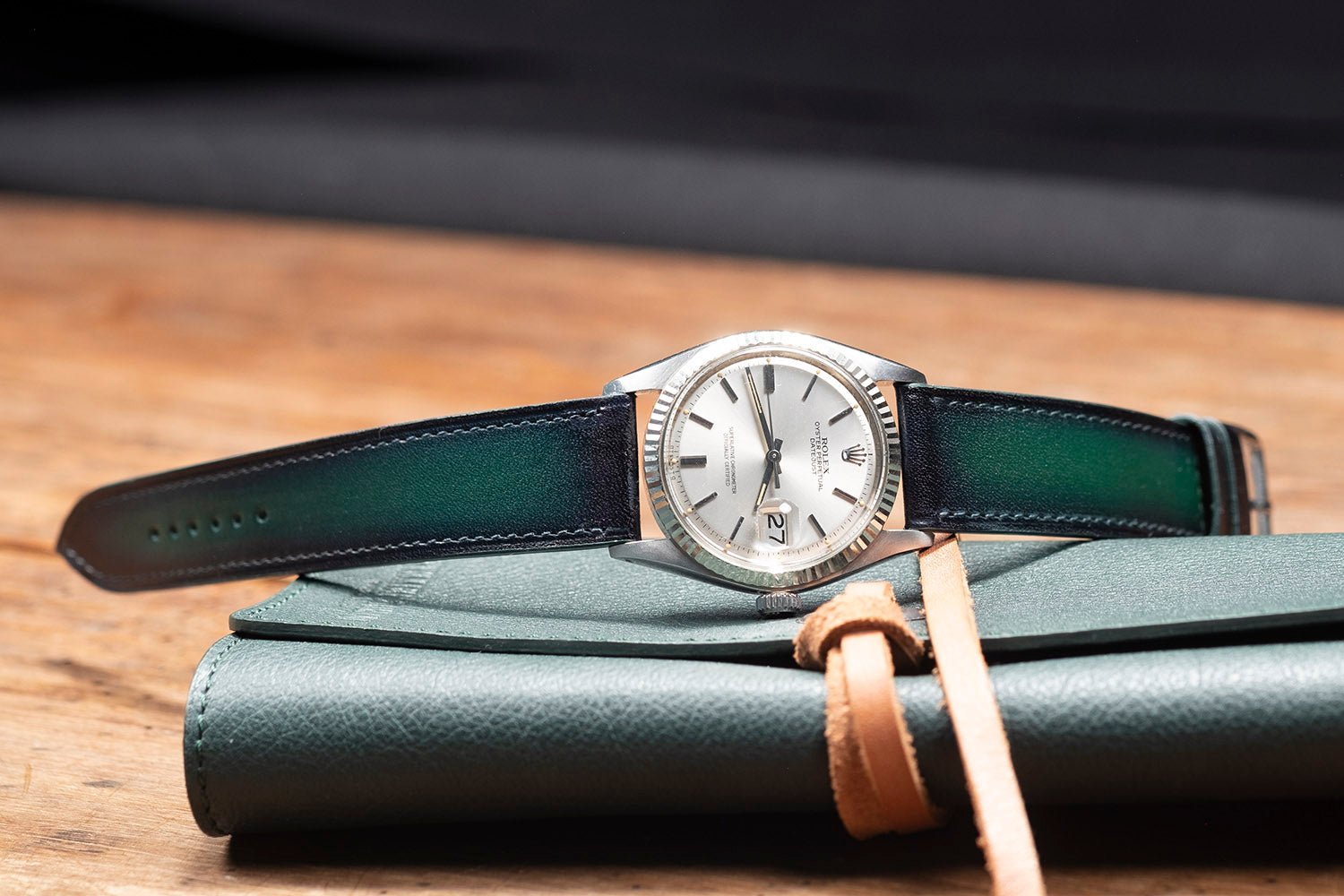 Watch Strap Green Hand made patina - Atelier romane