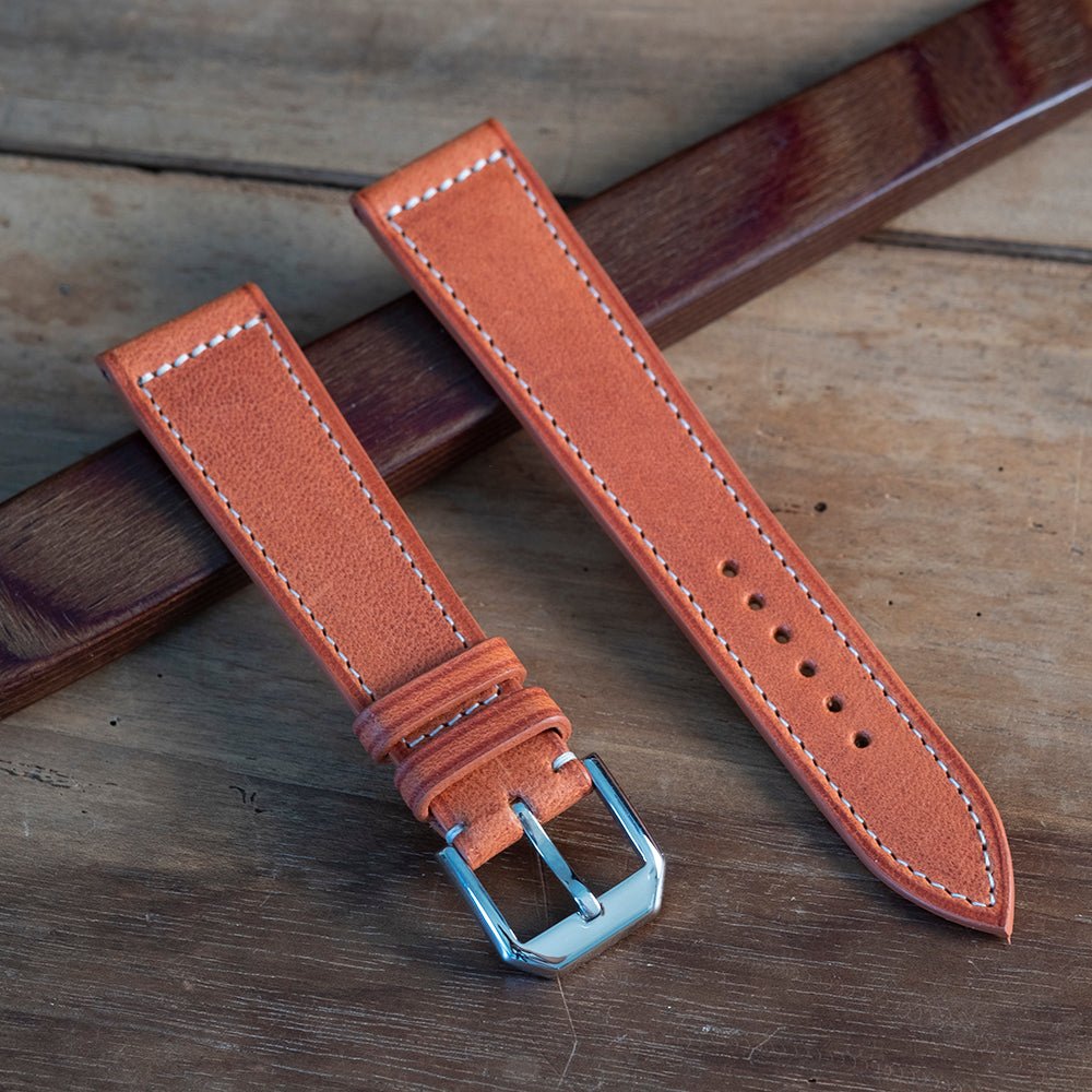 Watch Strap Tuscany  brick  box stitch- Atelier romane