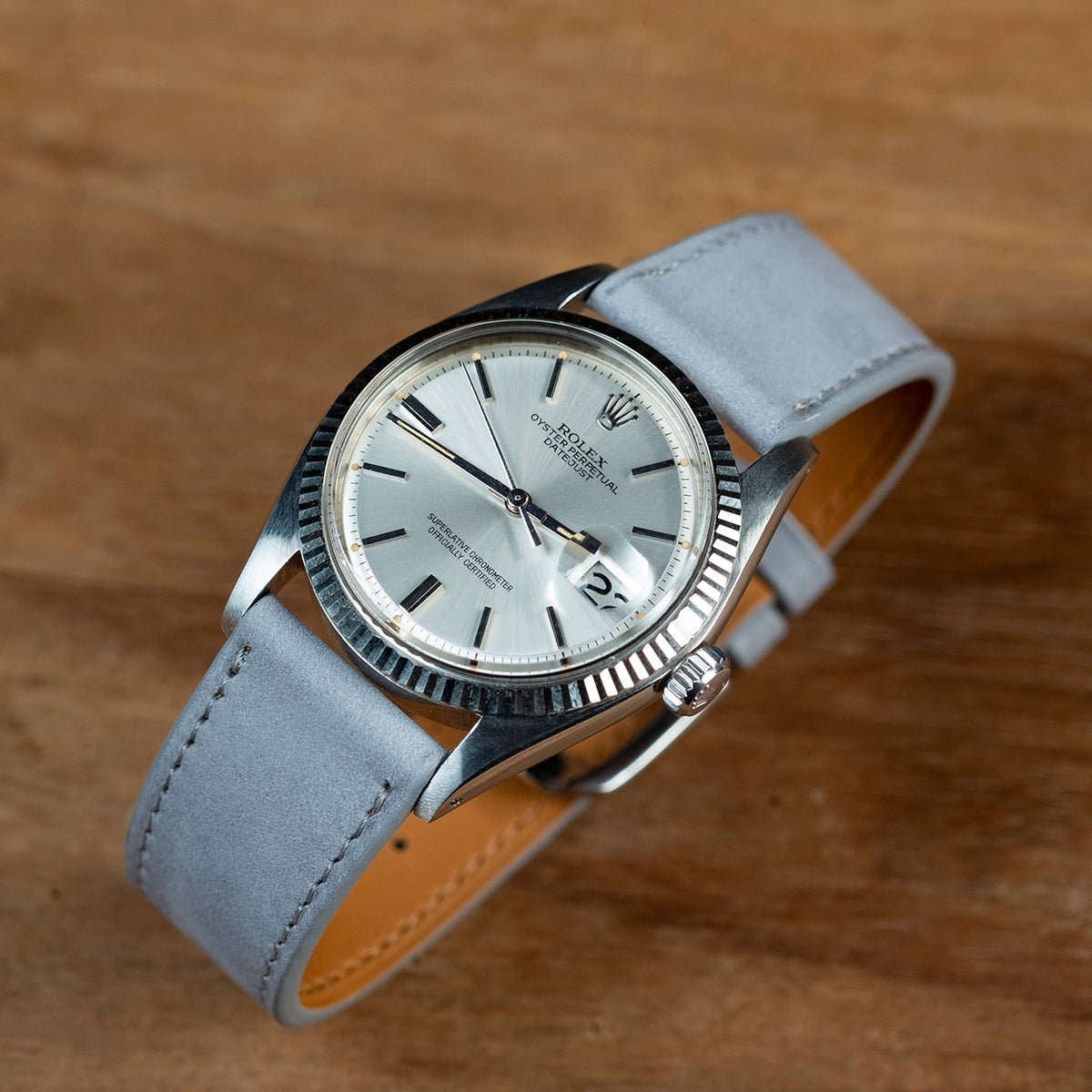 Bracelet de montre nubuck gris clair - Atelier romane
