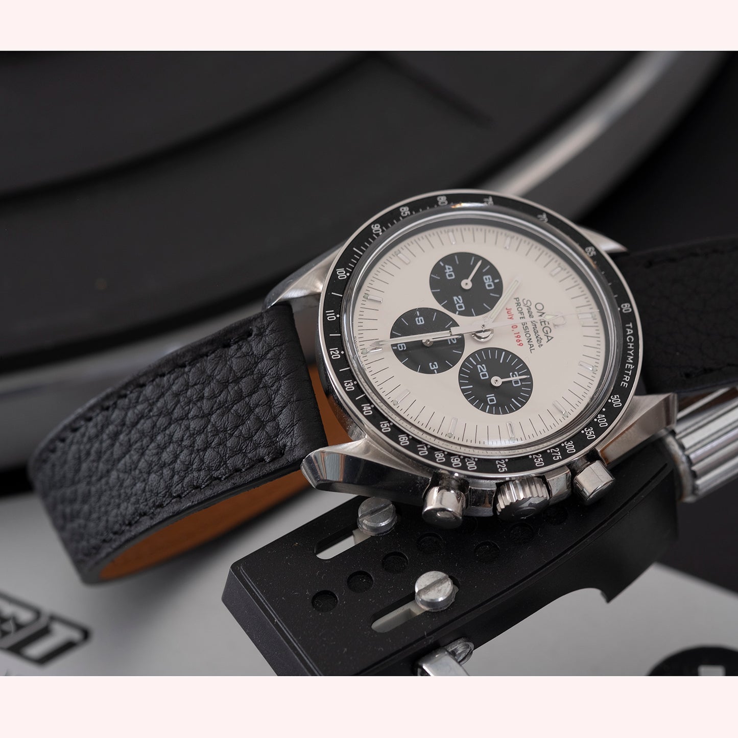 Bracelet de montre taurillon noir - Atelier romane