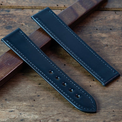 Watch Strap shell cordovan black omega folding clasp compatible - Atelier romane