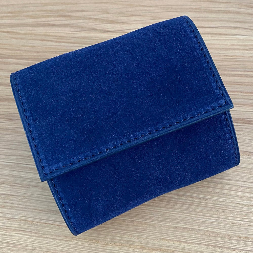 Étui de voyage compact suède bleu - Atelier romane