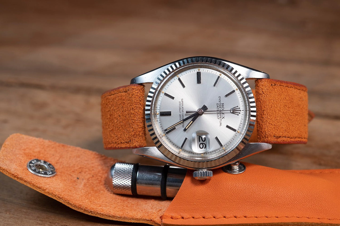 Watch Strap Orange suède - Atelier romane