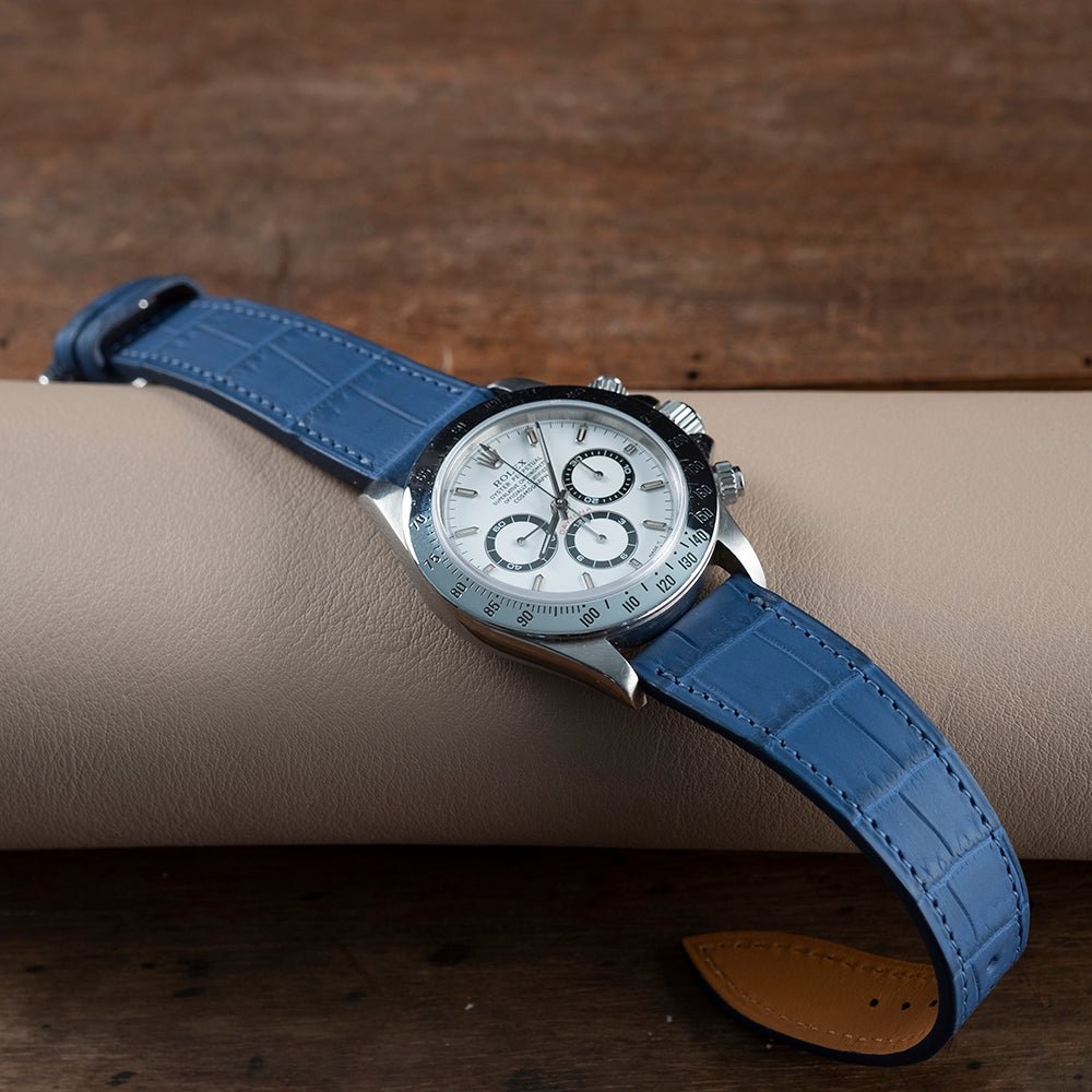 Watch Strap alligator square scales blue - Atelier romane