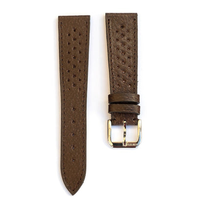 Bracelet racing pigskin café - Atelier romane