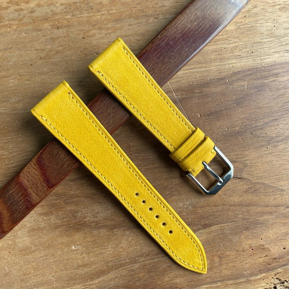 Bracelet de montre nubuck jaune - Atelier romane