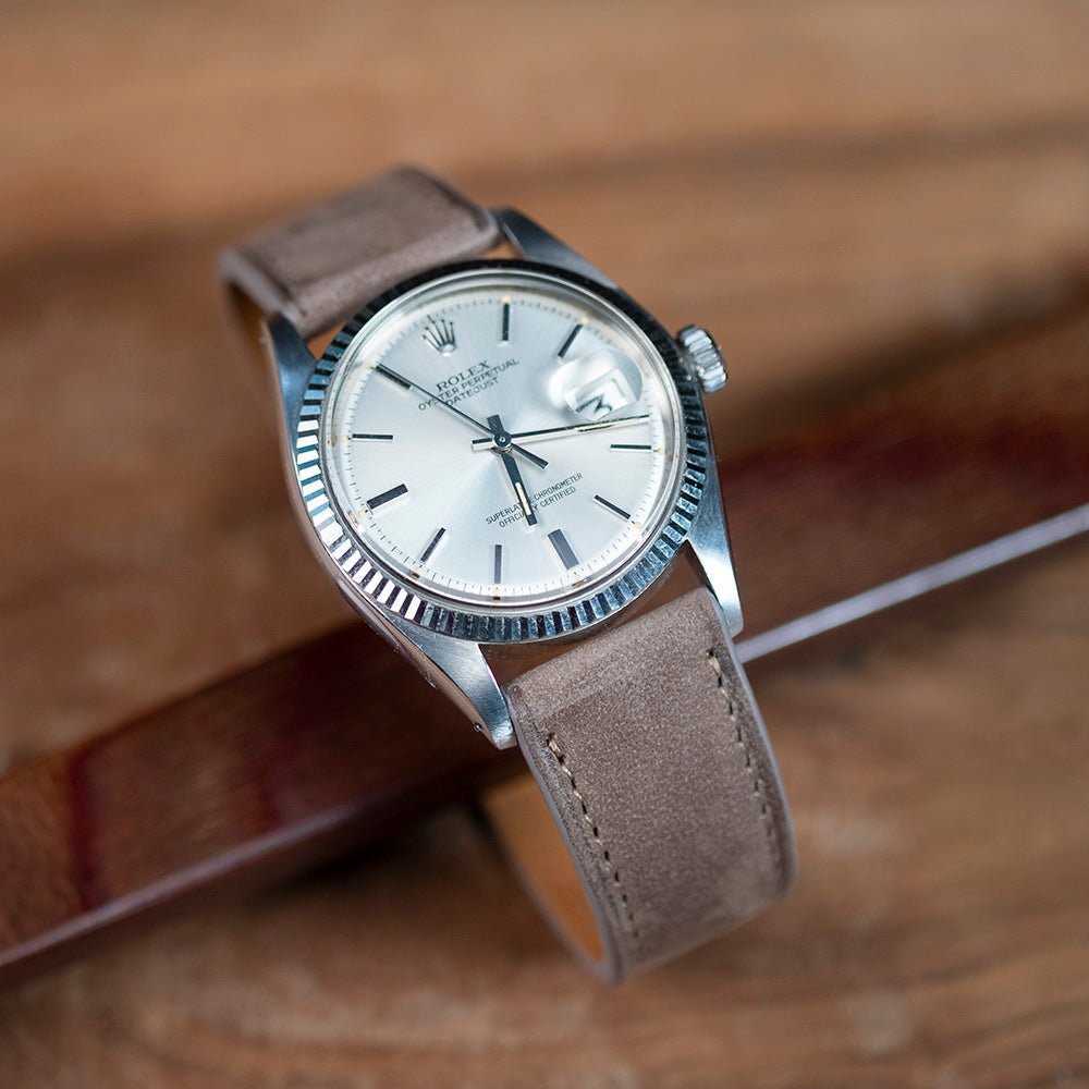Bracelet de montre nubuck taupe - Atelier romane