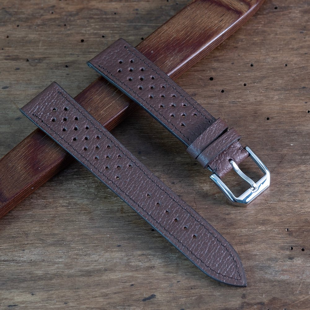 Watch Strap racing pigskin chocolate - Atelier romane