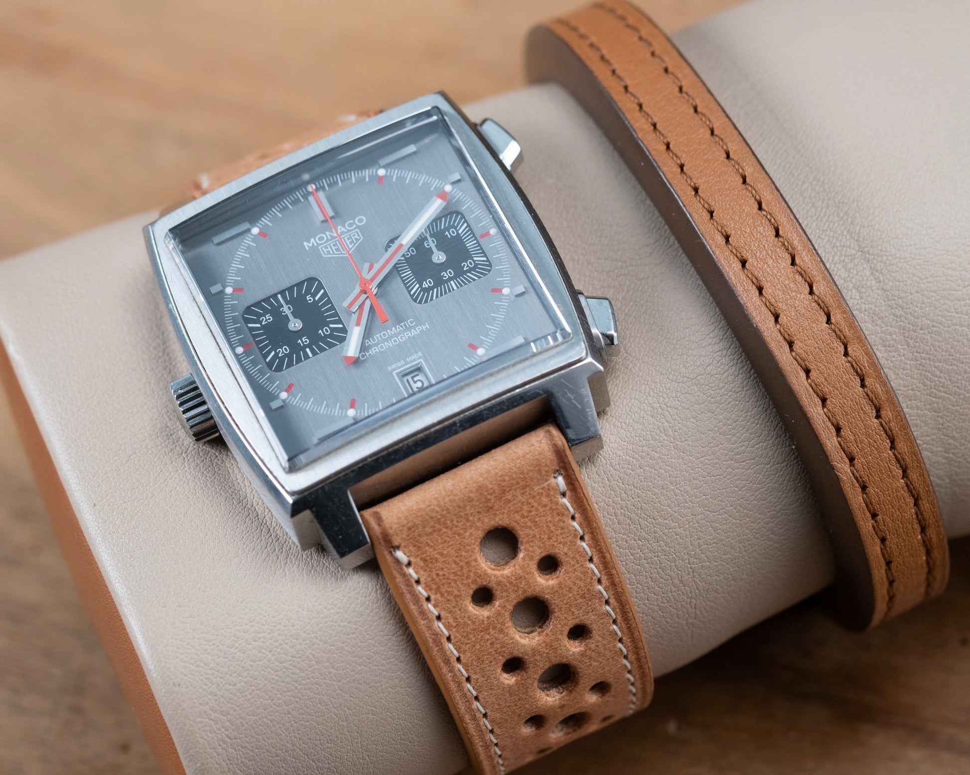 Watch Strap tag heuer buckle compatible tuscany camel - Atelier romane
