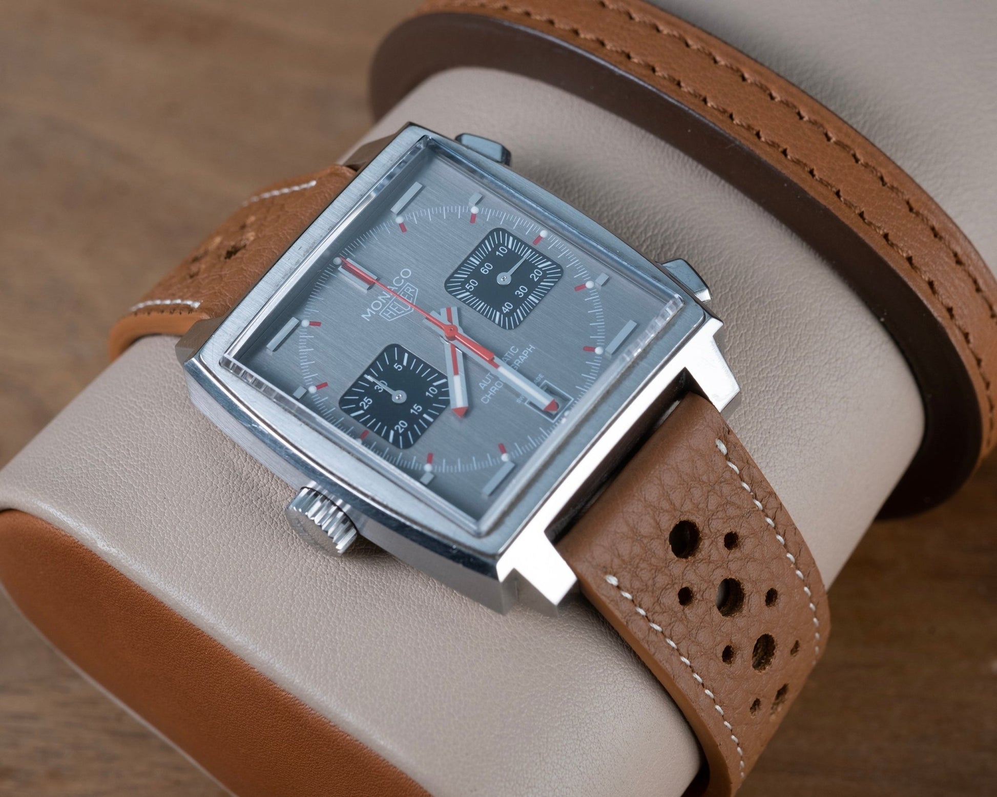 Watch Strap tag heuer buckle compatible natural grained - Atelier romane