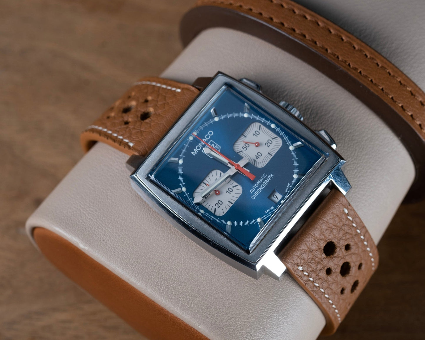 Watch Strap tag heuer buckle compatible natural grained - Atelier romane