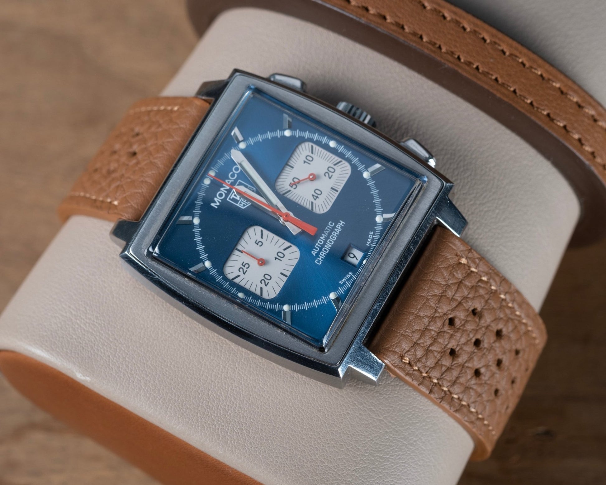 Watch Strap tag heuer buckle compatible natural grained - Atelier romane