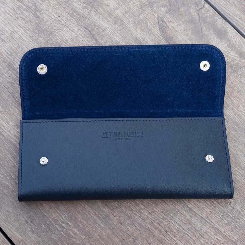 Two watch soft pouch Calf blue - Atelier romane