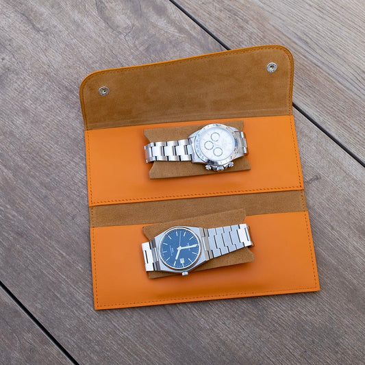 Pochette souple 2 montres orange - Atelier romane
