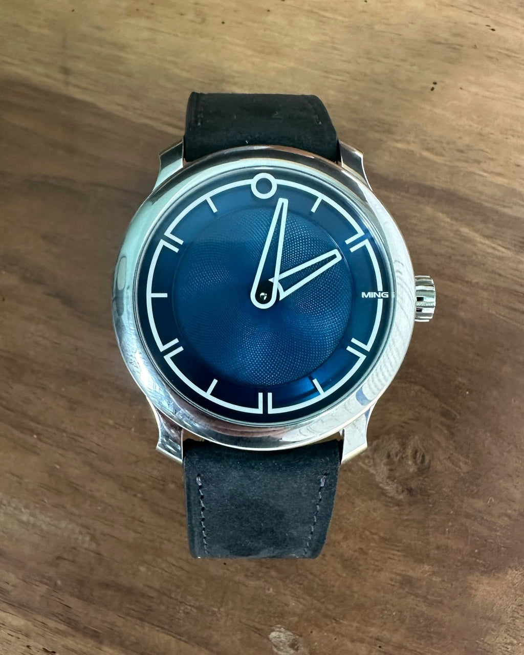 Watch Strap Curved end nubuck anthracite - Atelier romane