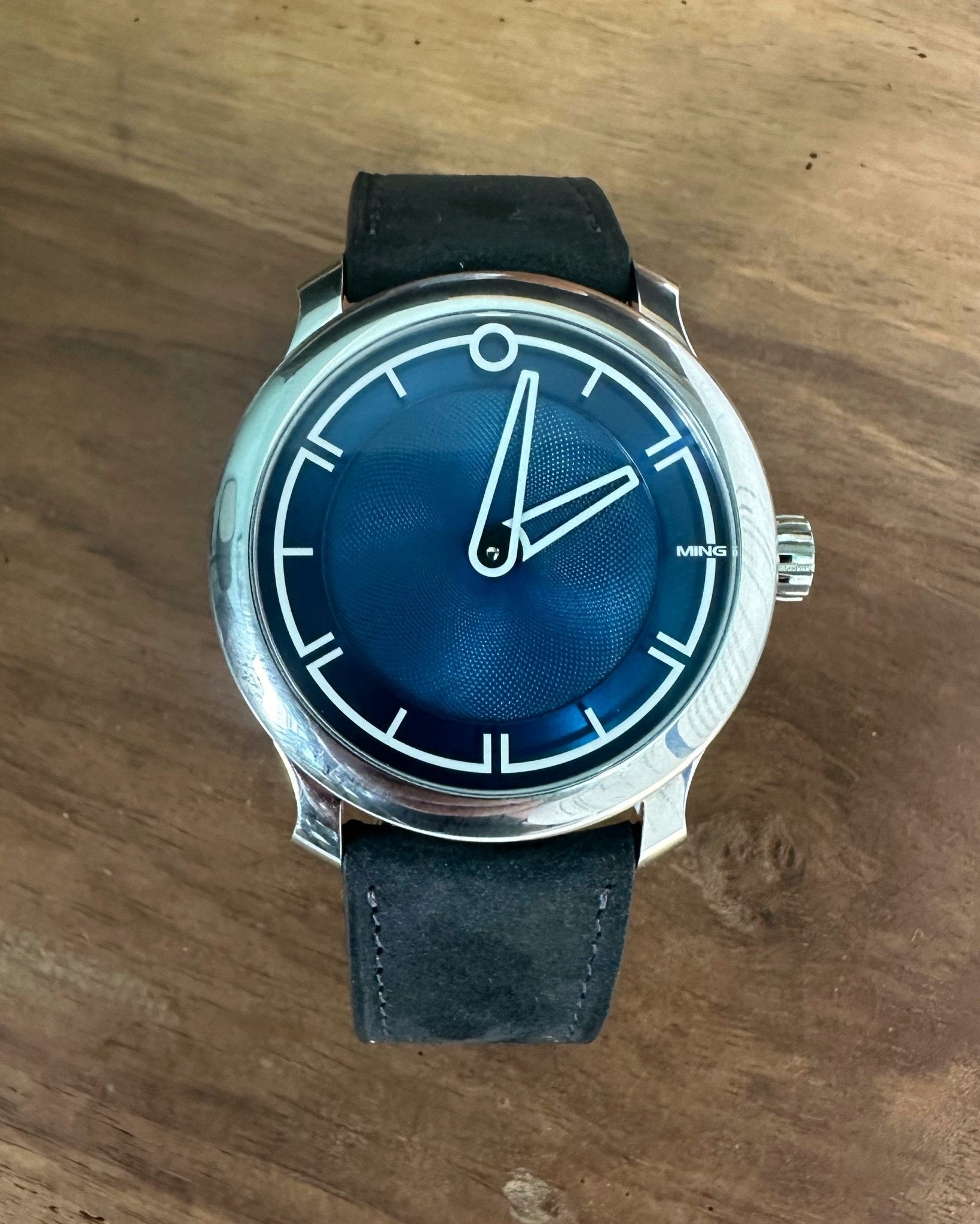 Watch Strap Curved end nubuck anthracite - Atelier romane