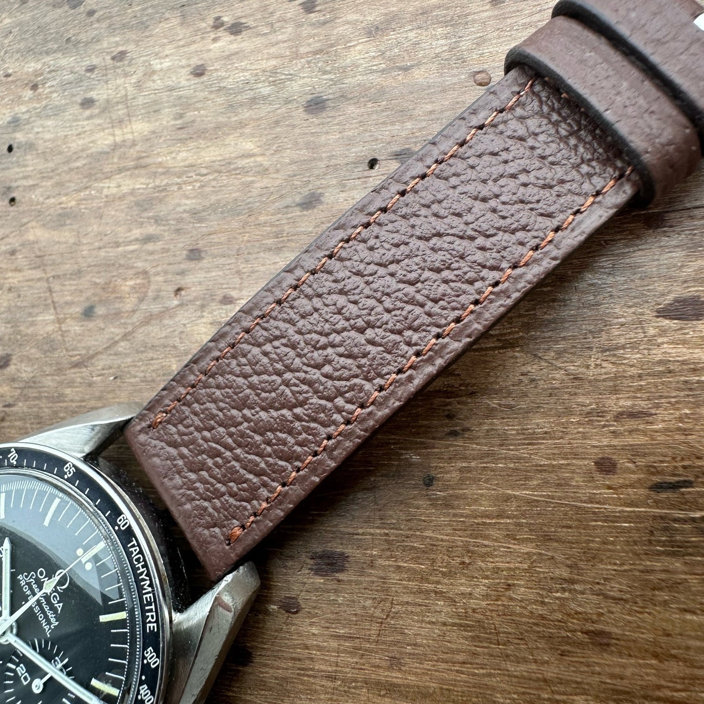 Bracelet de montre pigskin chocolat - Atelier romane