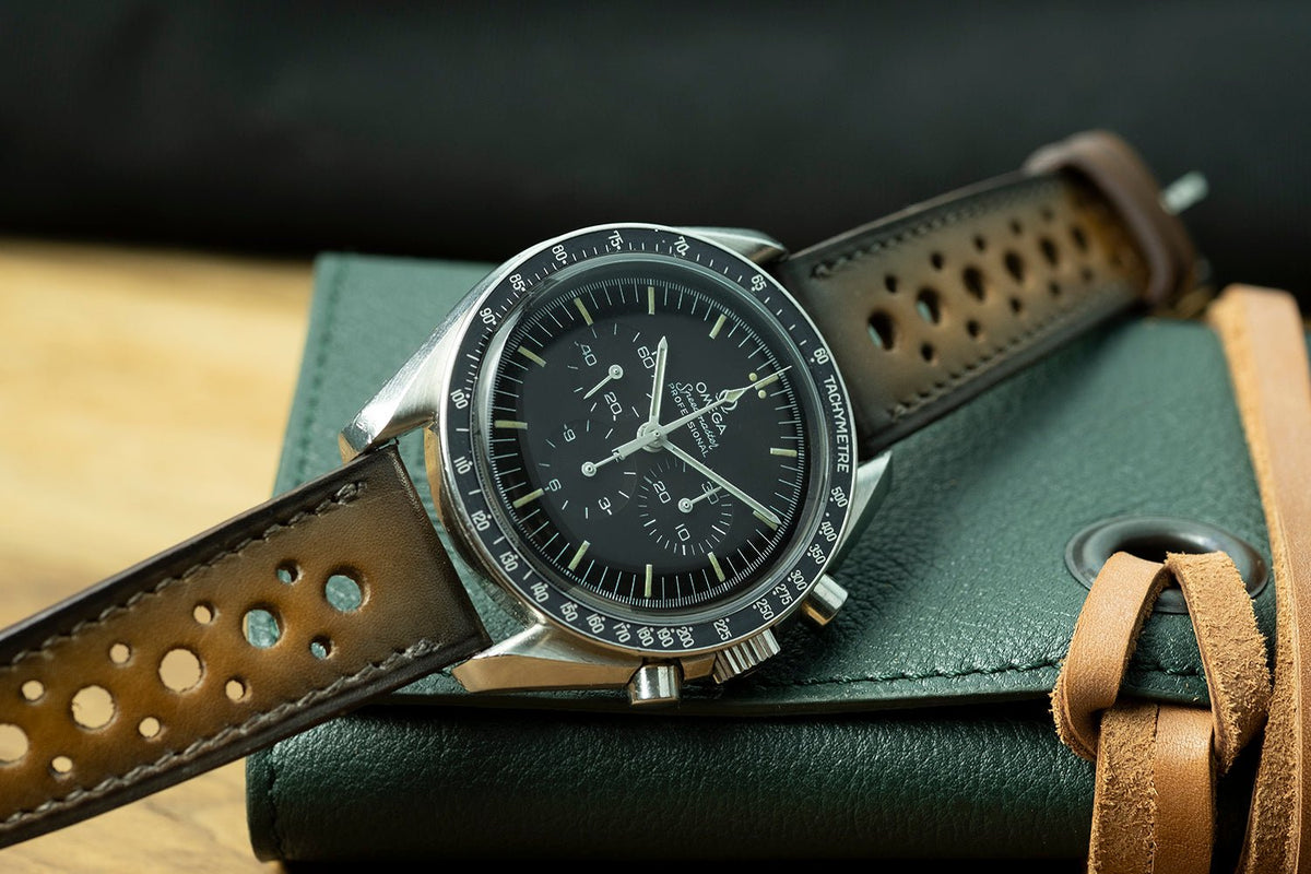Chronograph Rally Strap Watch Strap rallye patine cognac - Atelier romane